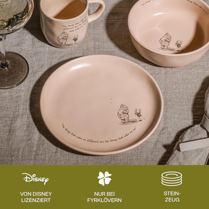 Disney Winnie Puuh Kuchenteller 20 cm – Hochwertiges Steingut mit Winnie Pooh, mit originellen Zitat