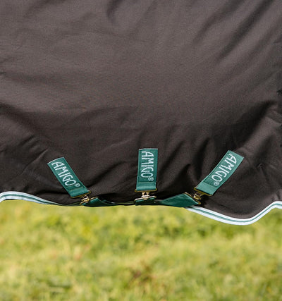 Horseware Amigo Bravo 12 Plus medium mit Halsteil Navy/Aqua Gr. wählbar (145), 145