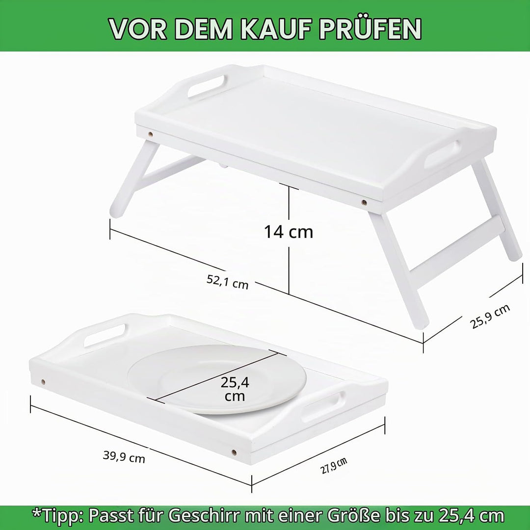 Betttablett, klappbare Beine mit Griffen, Frühstückstablett für Sofa, Essen, Zeichnen, Platten, Bamb