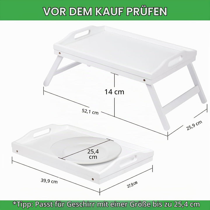 Betttablett, klappbare Beine mit Griffen, Frühstückstablett für Sofa, Essen, Zeichnen, Platten, Bamb