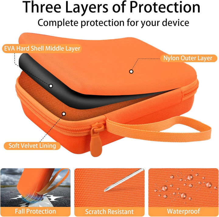 co2CREA Hart Tasche für Canon SELPHY Square QX10 /QX20 Fotodrucker Case Etui Tragetasche Orange, Ora