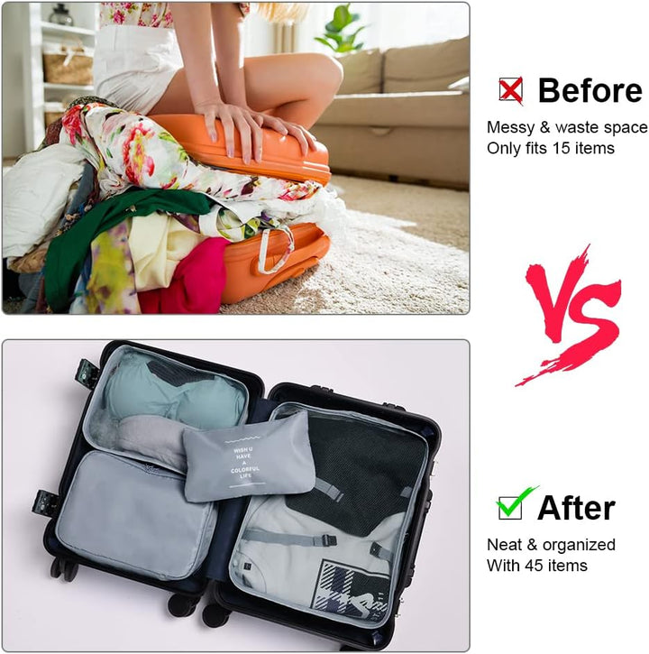 OSDUE Koffer Organizer Set 8-teilig, Packing Cubes, Wasserdichte Reise Kleidertaschen, Packtaschen f