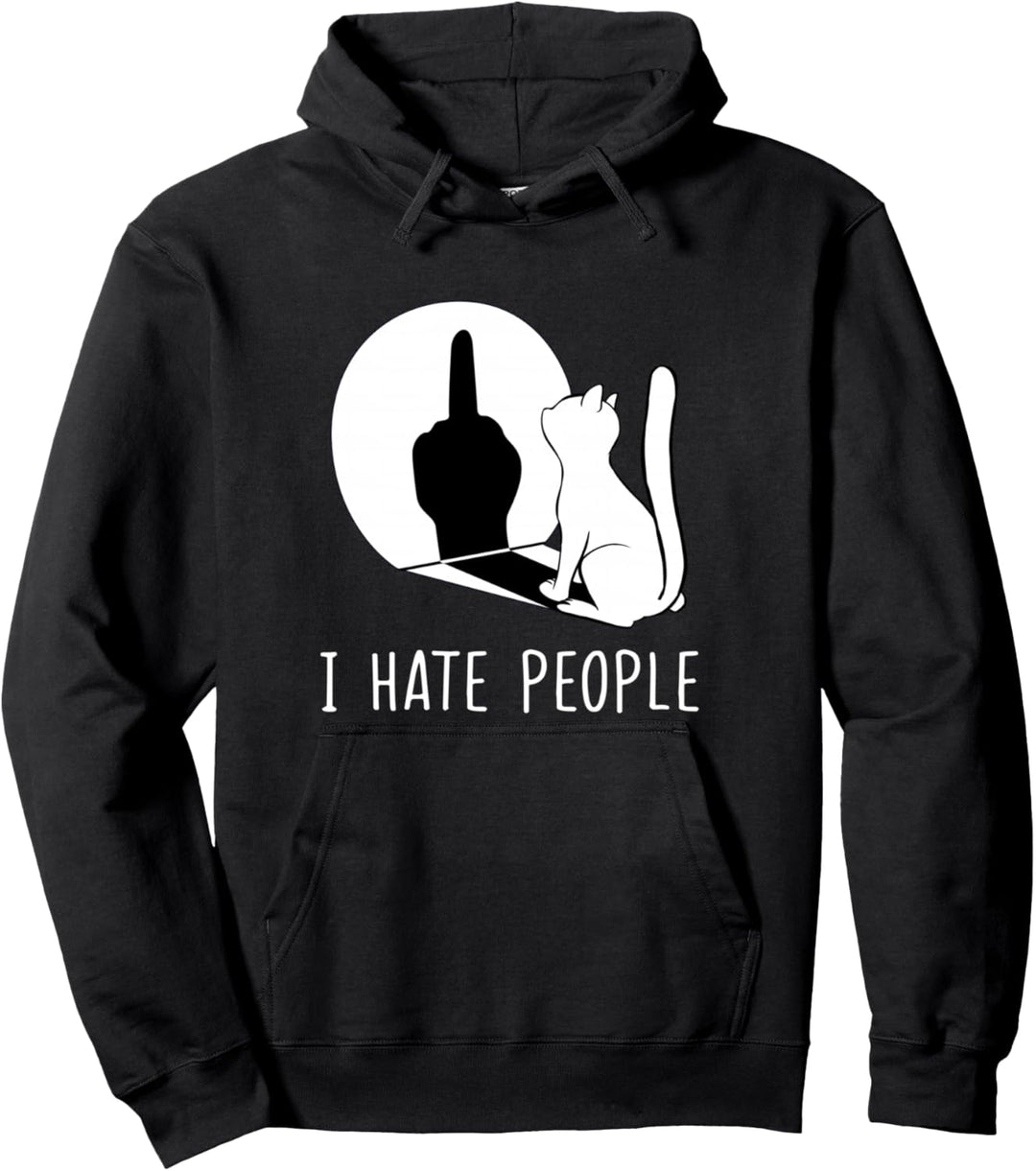 Katze Ich Hasse Menschen Pulli Katze I Hate People Pullover Hoodie