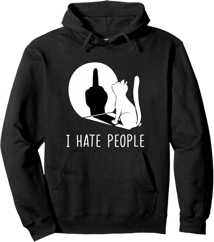 Katze Ich Hasse Menschen Pulli Katze I Hate People Pullover Hoodie