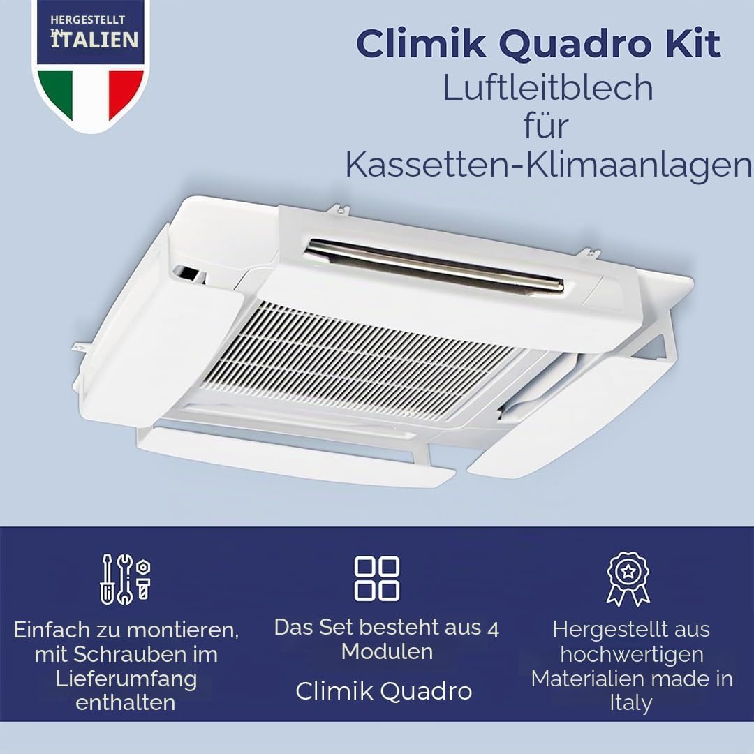 Set of 4 Wind deflectors for air conditioning cassette CLIMIK QUADRO Made in Italy