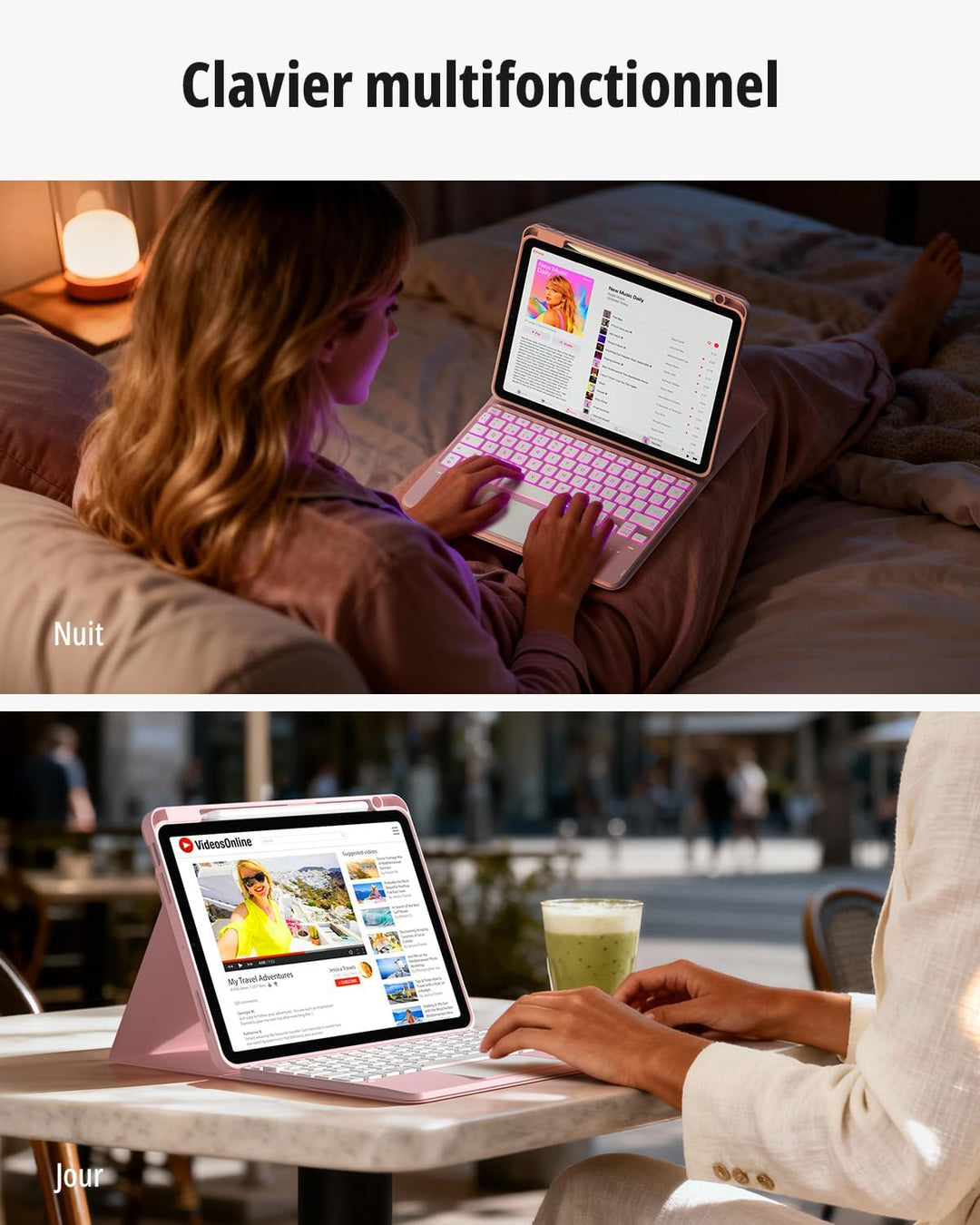 CACOE Tastatur Hülle Kompatibel mit iPad Air 7 Generation 2025 M3 11 Zoll/Air 6/5/4 Generation 2024/