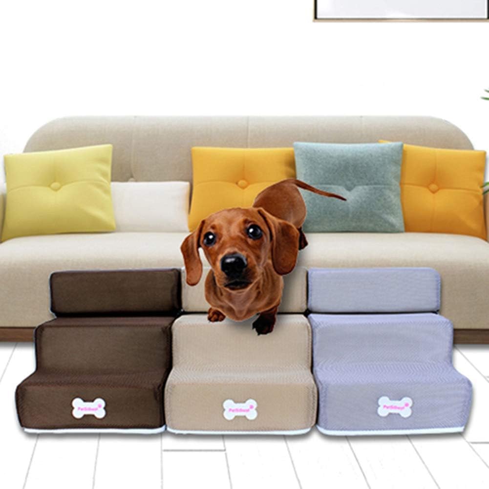 Pet Steps Treppe, Kleine Hundekatzen Pet 3 Steps Abnehmbare rutschfeste Rampe Klettern Abnehmbare Be