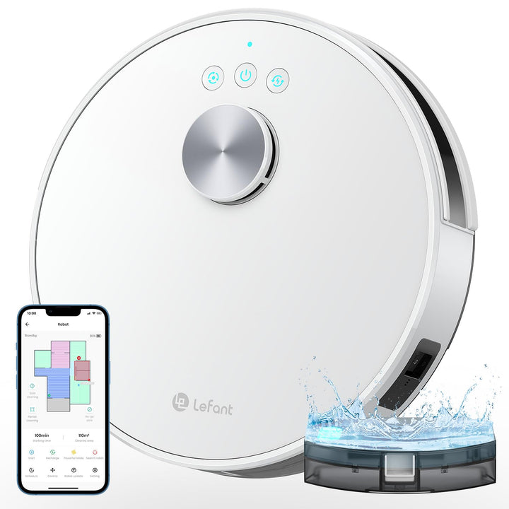 Lefant Reinigungsroboter, 4000 Pa, 2-in-1, LiDAR-Navigation, Multi-Stufen-Mapping, Virtuelle Bereich