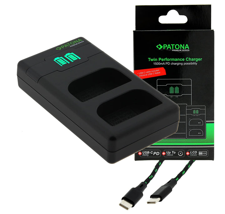 USB-C Schnell-Ladegerät mit PD (bis zu 1500mA) für die Fujifilm XT4 / X-T4 | kompatibel mit Fuji Akk