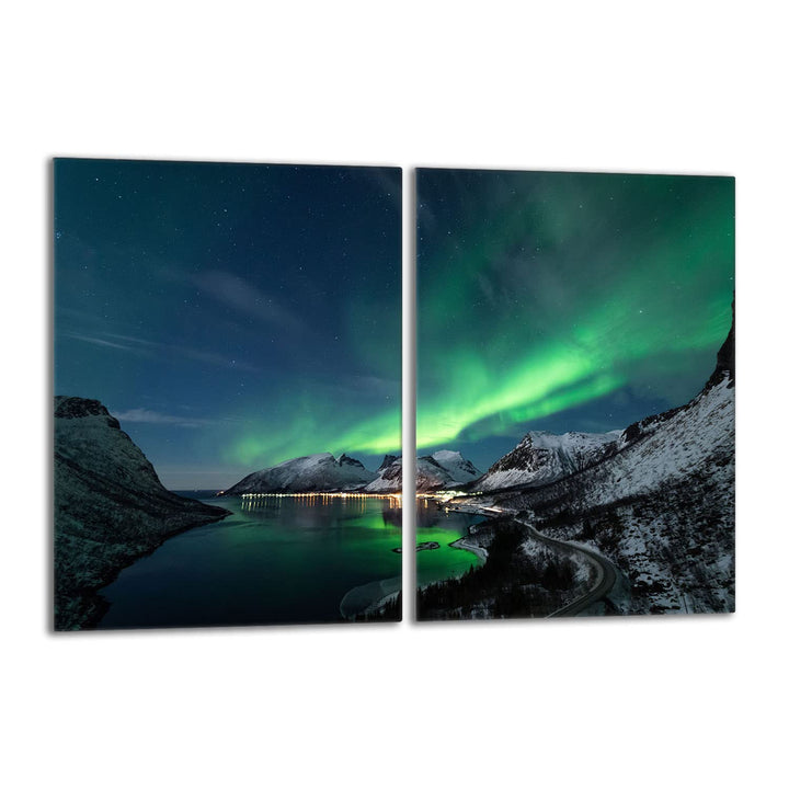 Herdabdeckplatten Set 2x40x52 cm Ceranfeld Abdeckung Glas Spritzschutz Abdeckplatte Glasplatte Herd