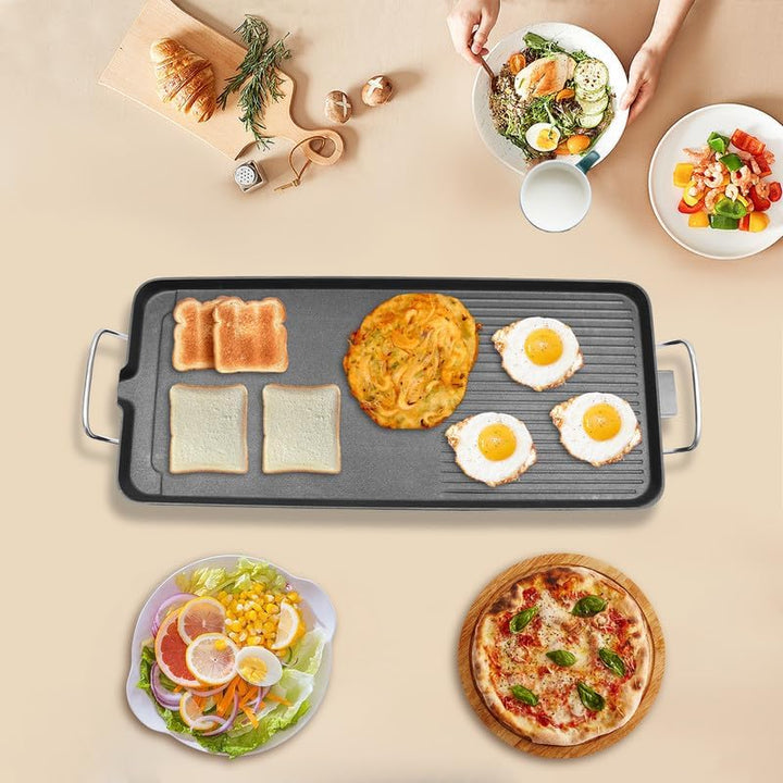 Elektrischer Tischgrill mit Antihaft-Grillfläche, 1500W, Thermostat, Ölauffangschale und Griffen – 6