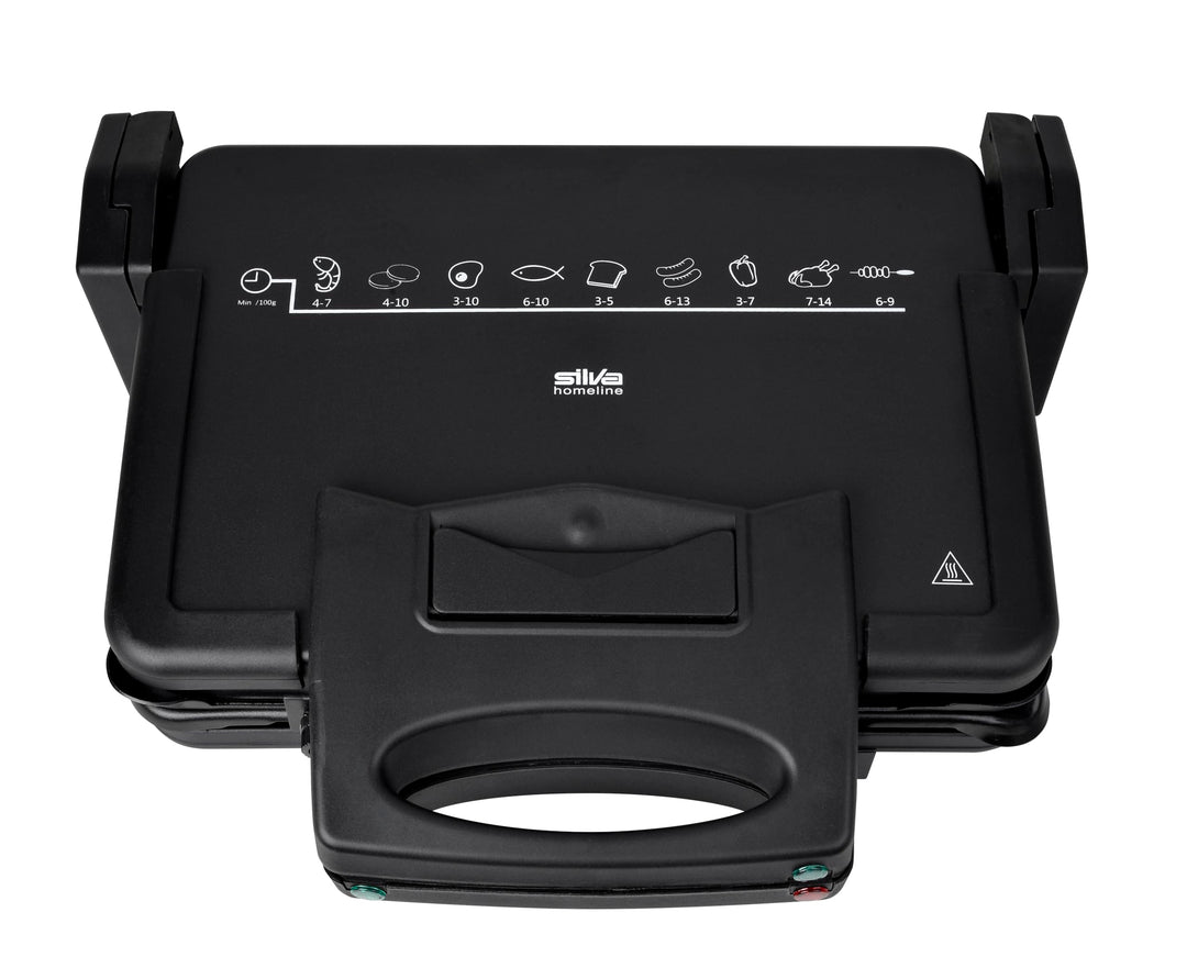 Silva Homeline KG 2410 Kontaktgriller – 1700W, Antihaftbeschichtete Grillplatten, Grillfläche 20,3 x
