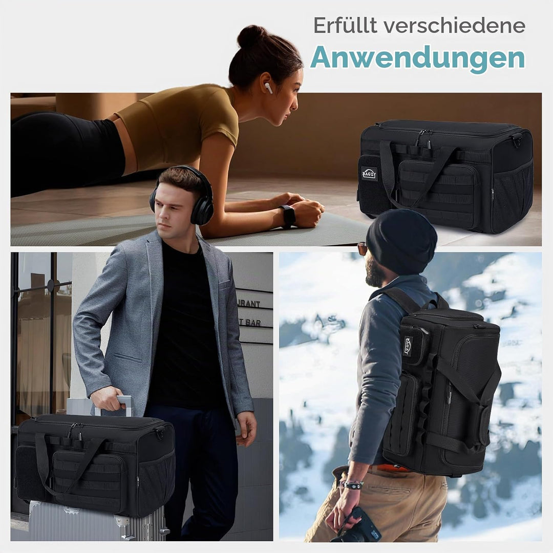 BAGZY Taktischer Reisetasche Sporttasche 40l Trainingstasche Herren Mit Schuhfach Für Herren Reise S