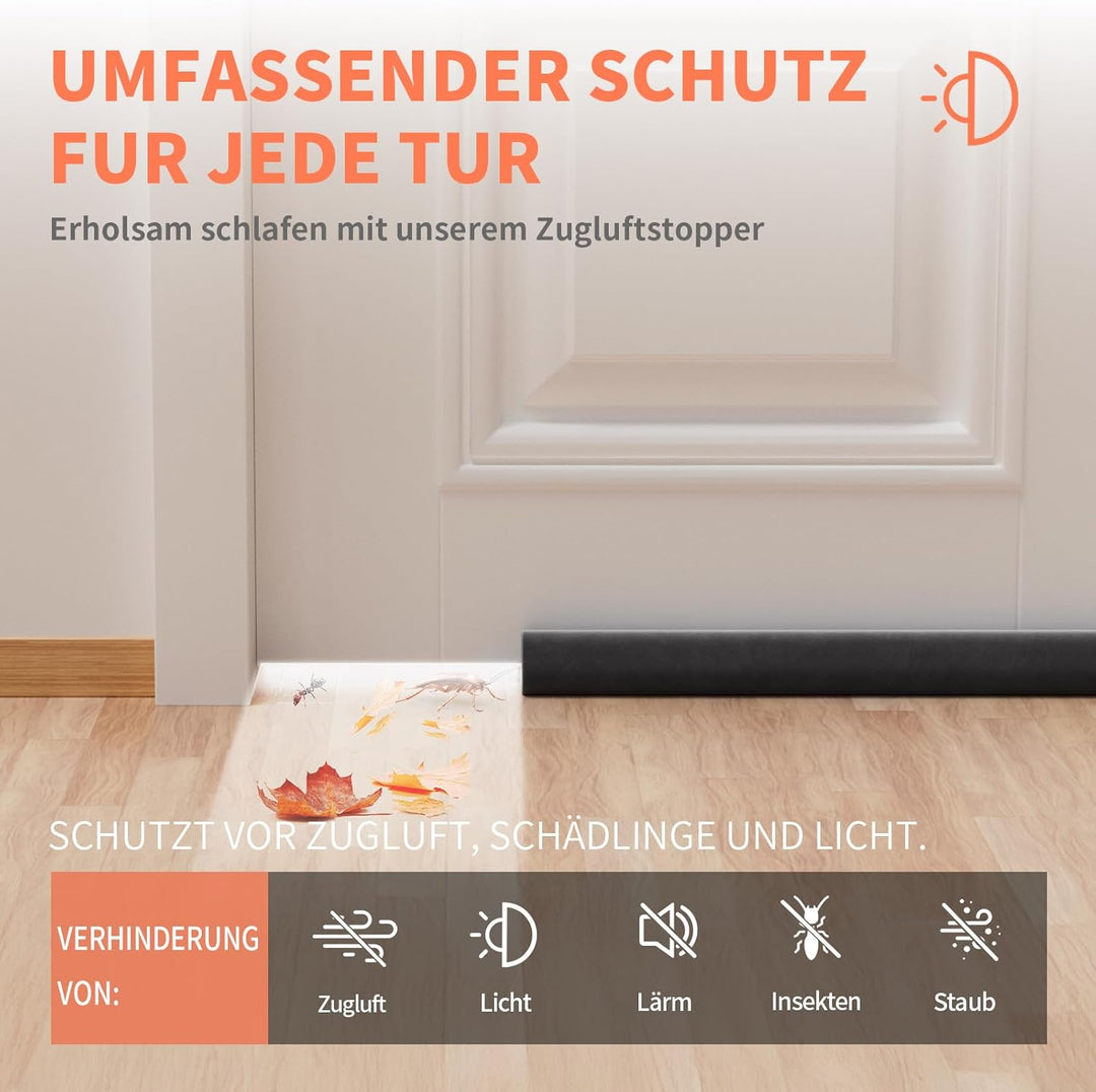 Zugluftstopper für Türen Rückstandlos Türdichtung Haustür 60-110CM Windstopper Kälteschutz Schallsch