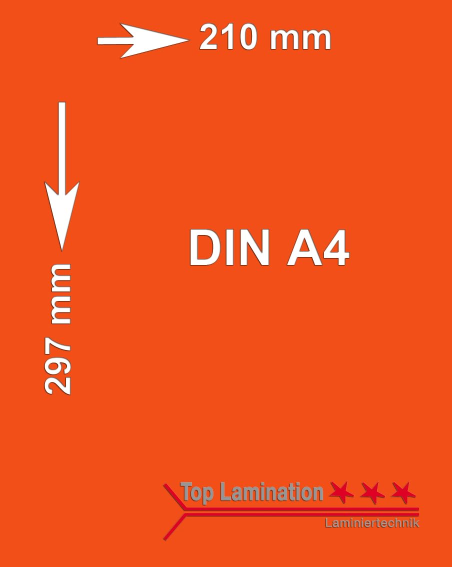Top Lamination 50 Blatt zinnober 120 g/m² A4 (210x297mm) Tonpapier bedruckbar Premium Farbpapier, 50