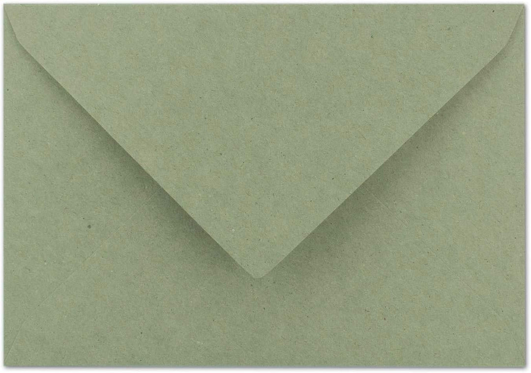 75x Vintage Brief-Umschläge DIN C5 Kraftpapier 120 g/m² - 157 x 225 mm - grün Recycling - Nassklebun