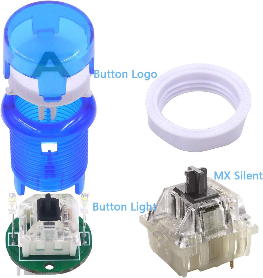 SJ@JX Arcade Game LED DIY Kit Mechanische Tastatur Schalter Arcade LED Taste LED Joystick Controller