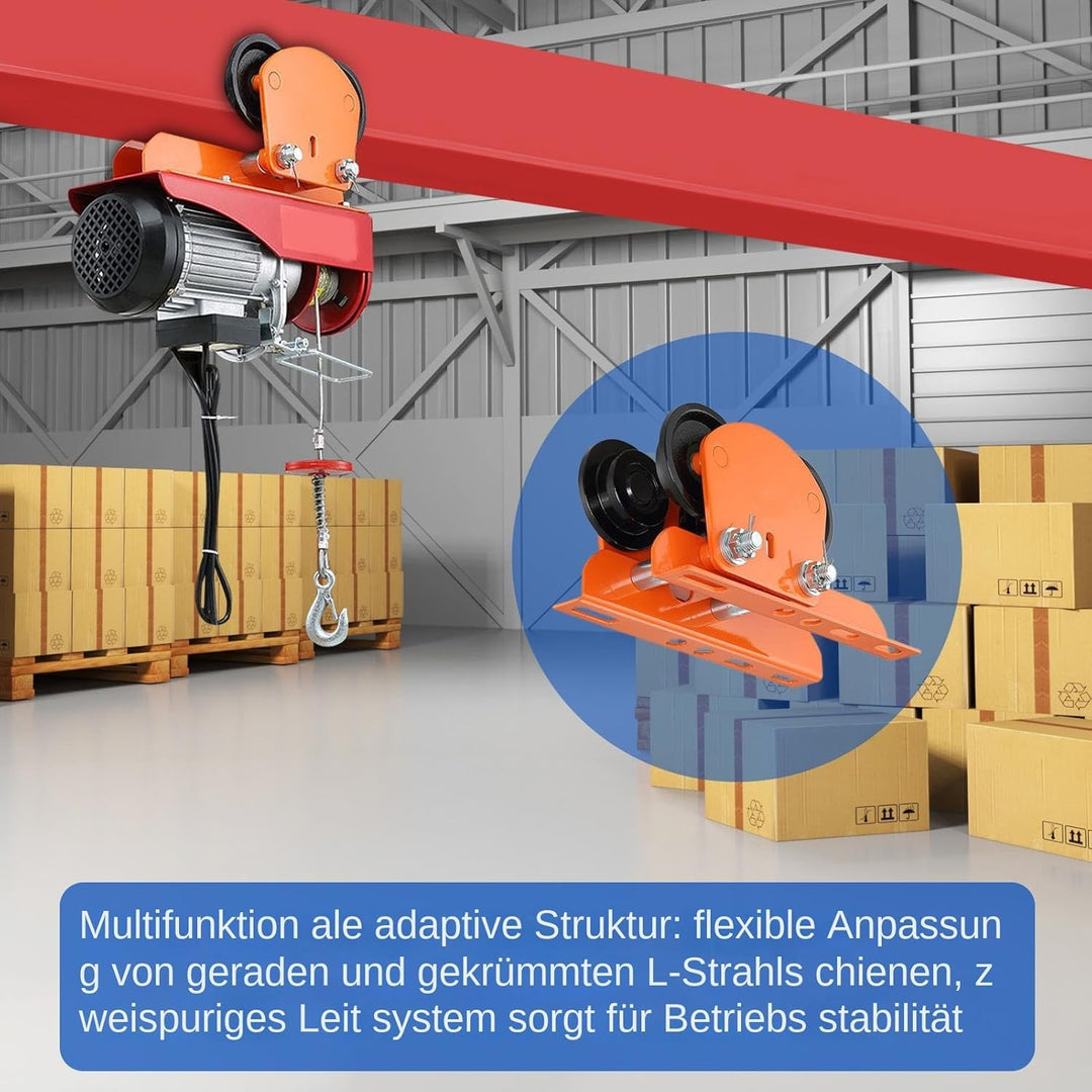 Elektrische Laufkatze mit Hubwinde | Haushalts-Klein Kran,Flexibler Elektro Flaschenzug Handlaufkatz