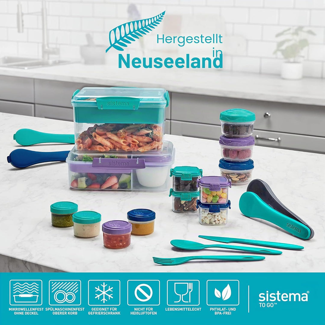 Sistema To Go Knick Knack Frischhaltedosen | 62 ml | stapelbare Snack-Boxen mit Deckel | Gemischte F