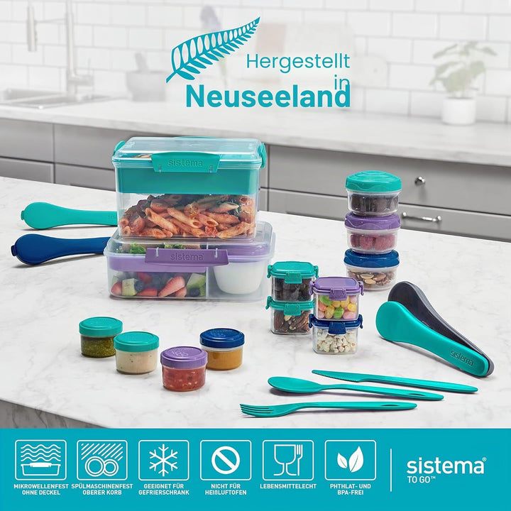 Sistema To Go Knick Knack Frischhaltedosen | 62 ml | stapelbare Snack-Boxen mit Deckel | Gemischte F