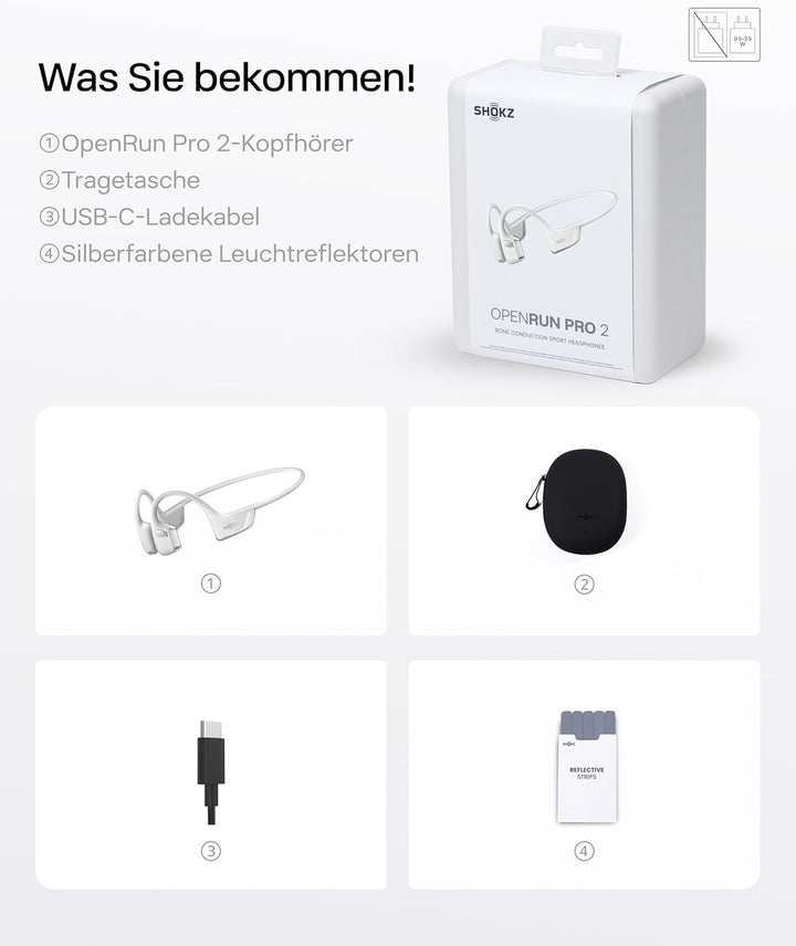 SHOKZ OpenRun Pro 2 Knochenschall Sportkopfhörer, Open-Ear-Ohrhörer mit Bluetooth 5.3, Mikrofon mit