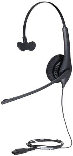 Jabra Biz 1500 Quick Disconnect On-Ear Mono Headset - Corded Headphone with Noise-cancelling Microph