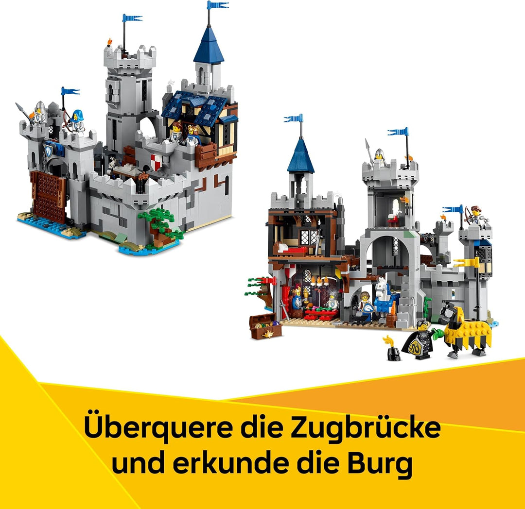 LEGO Creator Ritterburg im Mittelalter - 3-in-1-Bauset - Spielzeug Ritterburg - Umwandelbar in Ritte