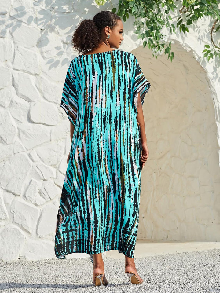 Bsubseach Damen Strandkleid Boho Strandponcho Plus Grösse Kaftan Sommerkleid Maxikleid Lose Maxi Kim