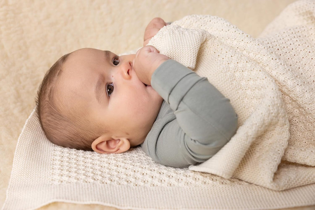 WABEN-STRICKDECKE Baby &amp; Kinder - 100% Bio-Merino - kuschelig weich &amp; warm - 80 x 100 cm - nachhalti