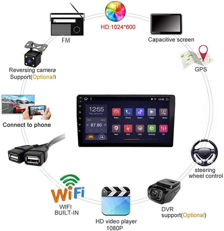 GPS Navigation MP5 Player Multimedia Eingebautes Bluetooth, Touchscreen In Dash Headunit FM Radioemp