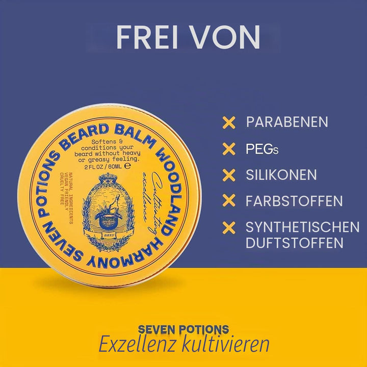 Seven Potions Bartbalsam für Männer — Bart Conditioner und Softener zum vitalisieren von Haut, Haar