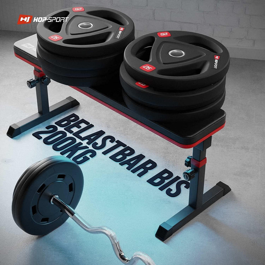 Hop-Sport verstellbare Hantelbank HS-1025 - multifunktions Trainingsbank für Zuhause - Flachbank per