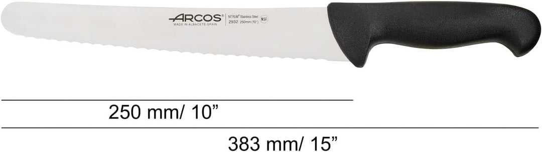 Arcos Konditormesser aus Nitrum Edelstahl mit 250 mm Klinge - Ergonomischer Griff aus Polypropylen,