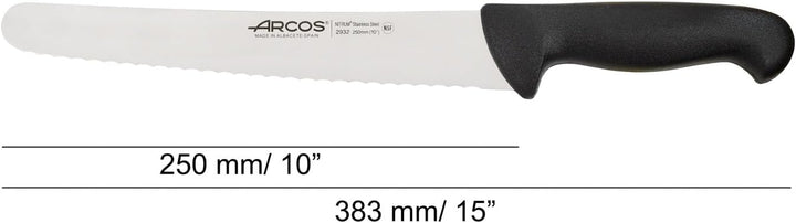 Arcos Konditormesser aus Nitrum Edelstahl mit 250 mm Klinge - Ergonomischer Griff aus Polypropylen,