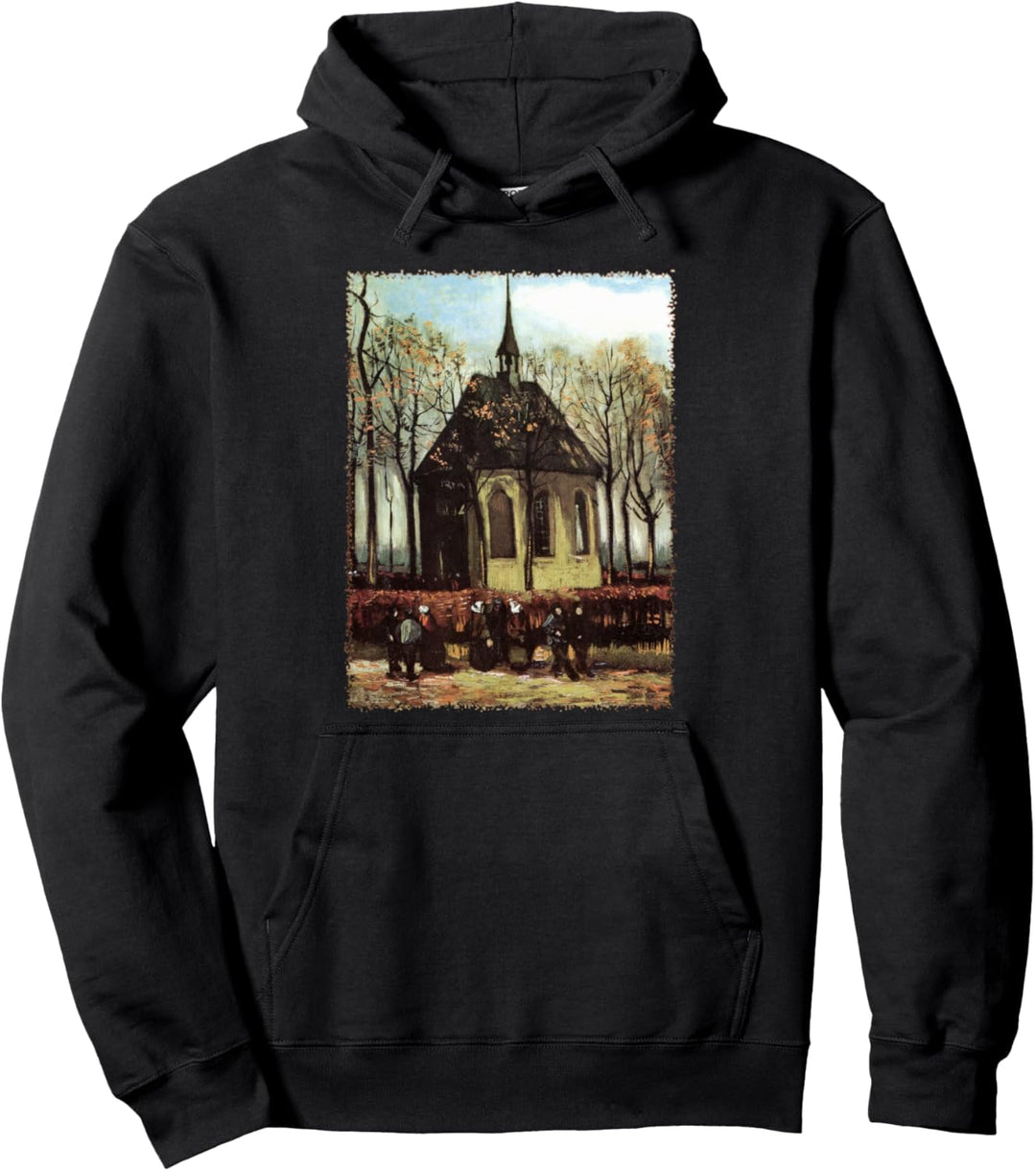 Kirche in Nuenen von Vincent van Gogh, Post Impressionism Art Pullover Hoodie