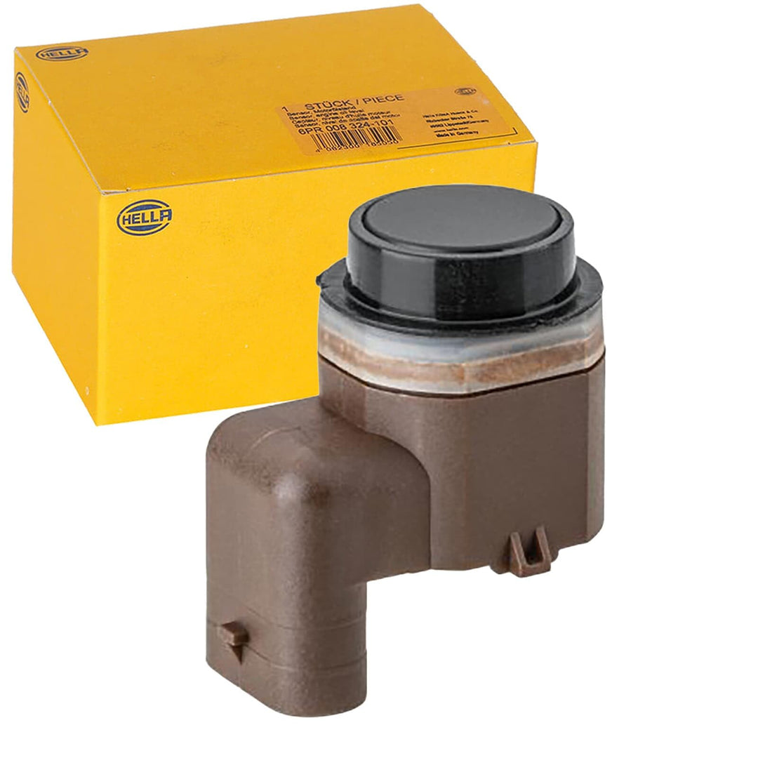 HELLA 6PX 358 141-821 Sensor, Einparkhilfe - gewinkelt - 3-polig - gesteckt - überlackierbar - mit B