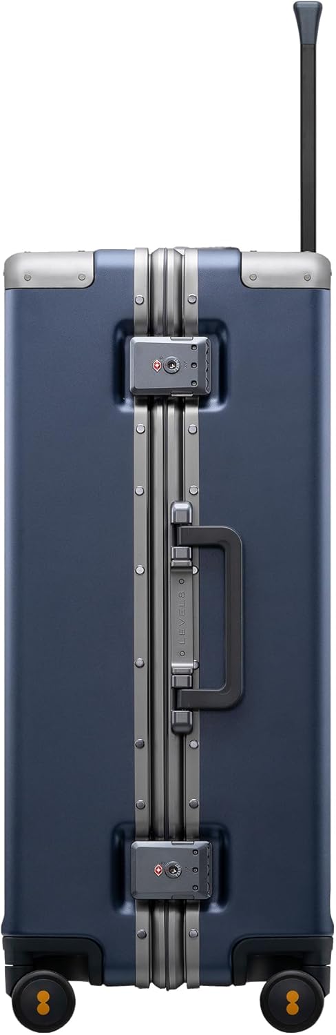 LEVEL8 Koffer Trolley mit Aluminium Rahmen,Hartschalenkoffer mit 4 Spinner Rollen,Doppelte TSA Schlo