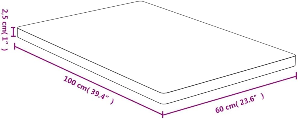 vidaXL Tischplatte 60x100x2,5 cm Bambus 60 x 100 x 2.5 cm, 60 x 100 x 2.5 cm