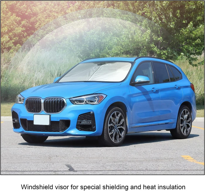 BIXUAN Sonnenschutz kompatibel mit BMW X1 F48 2016-2022 Windschutzscheibe für das Auto Frontscheiben