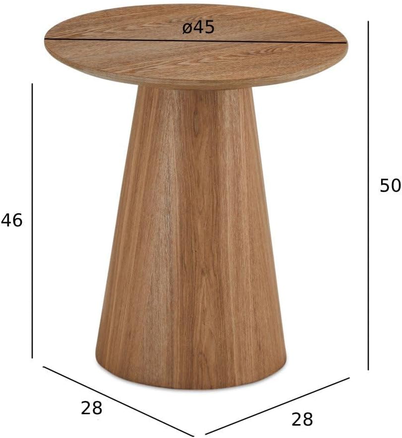 Furnhouse Ibbe Design Runder Natur Couchtisch Wohnzimmertisch ø45x50 cm Eichenoptik Design Skandinav