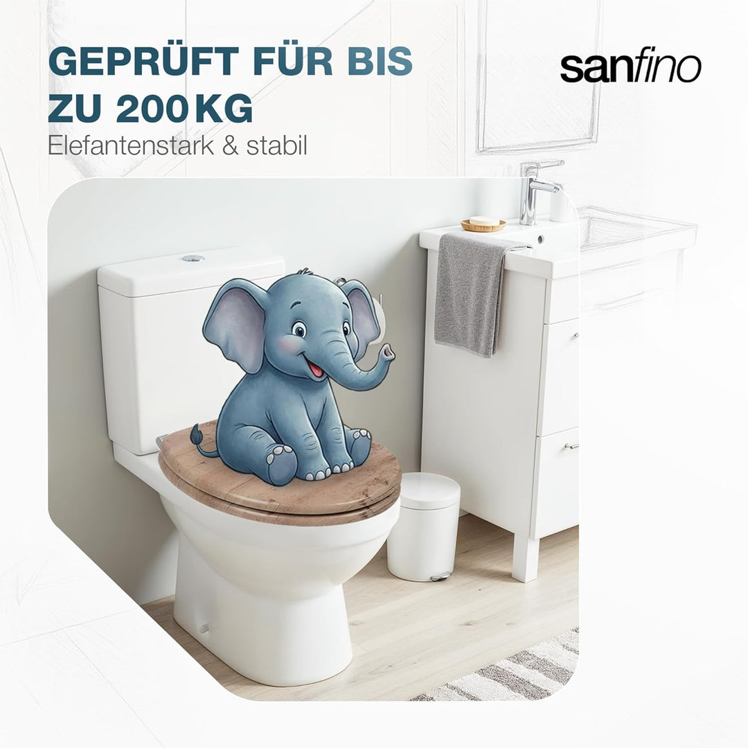 Premium WC Sitz mit Absenkautomatik – hochwertige Toilettendeckel aus Holz, viele bunte Motive, hohe