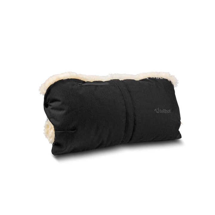 Fellhof Kinderwagen-Handwärmer aus Lammfell (schwarz), schwarz