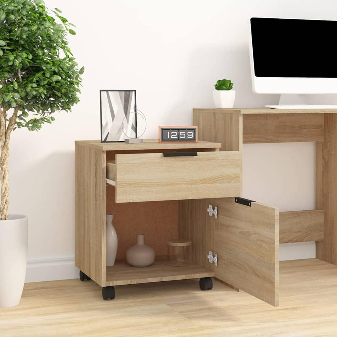 BaraSh Mobiler Aktenschrank mit Rollen Sonoma-Eiche 45x38x54 cm BüRoschrank AktenschräNke Spind Schr
