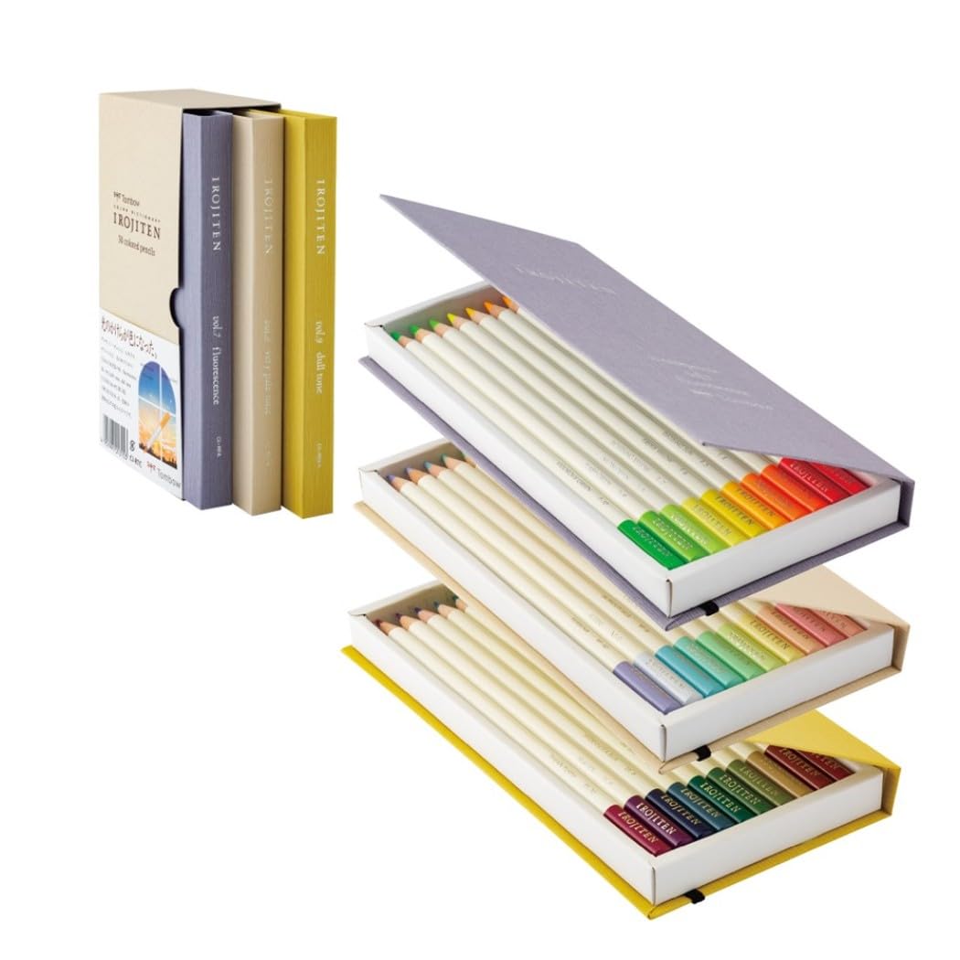 Tombow CI-RTC-30C Künstlerfarbstift Irojiten, Karton-Sammelbox mit 3 Sets, 30 Farben
