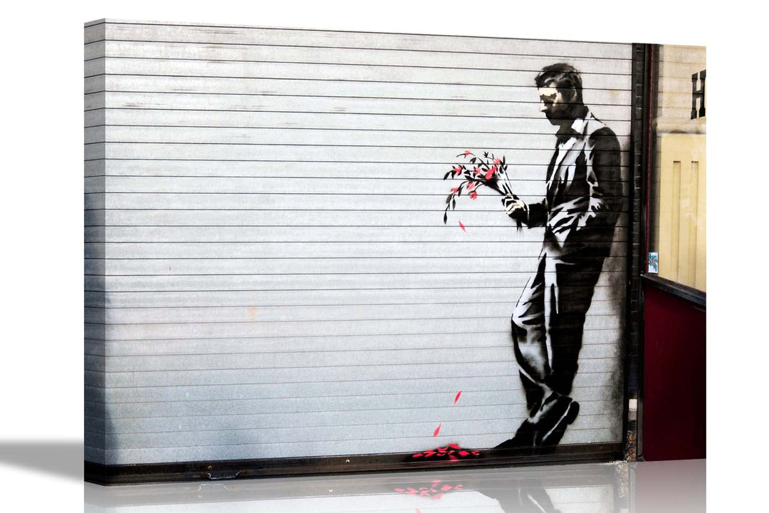 Warting In Vain By Banksy auf gerahmter Leinwanddruck, Bilder, Home Office Schlafzimmer, Wandkunst,