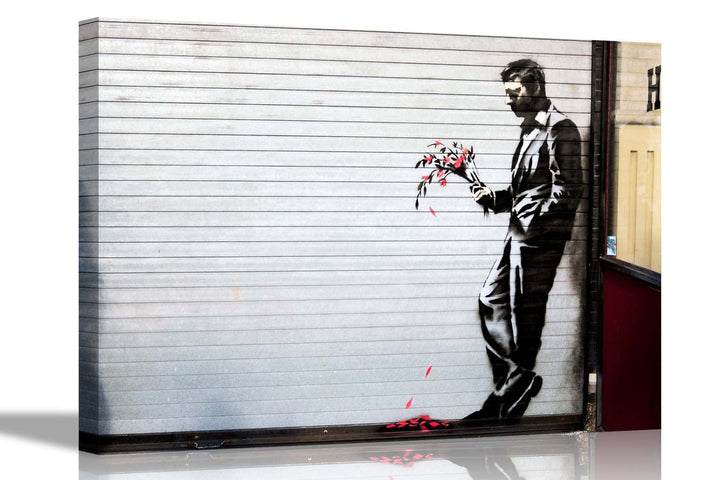 Warting In Vain By Banksy auf gerahmter Leinwanddruck, Bilder, Home Office Schlafzimmer, Wandkunst,