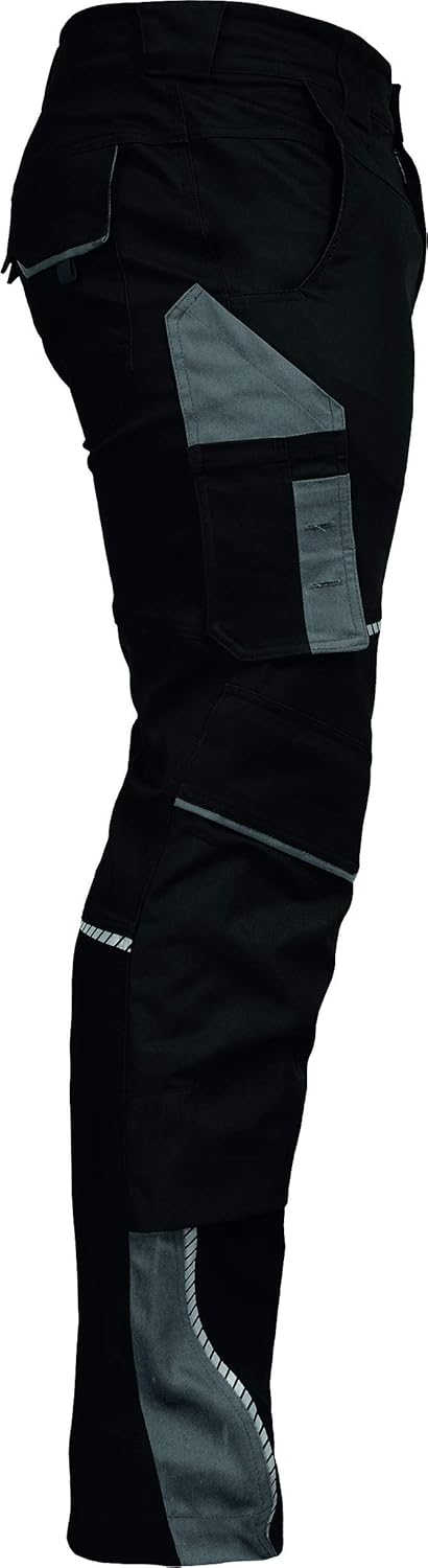 LEIB WÄCHTER Flex-Line Arbeitshose Bundhose Premium grün-schwarz mit Spandex … 58 Schwarz/Grau, 58 S