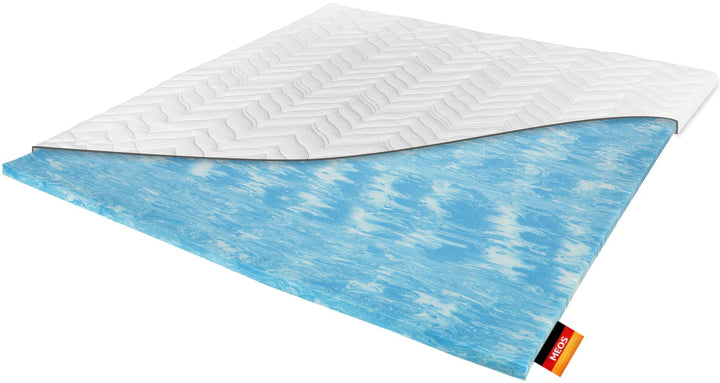 Meos® Gel-Schaum Topper 180x200cm für Matratzen & Boxspringbett - Made in Germany - hohes RG50 - Bez