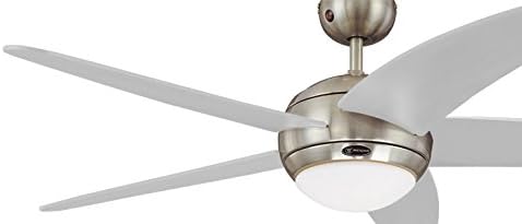 132 cm Deckenventilator Bendan 72220 mit Einzelleuchte und fünf Flügeln, Ausführung in seidenmattem