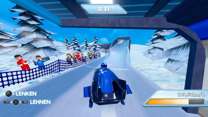 Winter Sports Games - Skispringen, Alpin, Bobfahren, Rennrodeln, Curling, Slamom für Switch